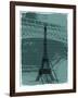 Black Eiffel Tower Paris in Light Green-Victoria Hues-Framed Giclee Print