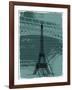 Black Eiffel Tower Paris in Light Green-Victoria Hues-Framed Giclee Print