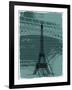 Black Eiffel Tower Paris in Light Green-Victoria Hues-Framed Giclee Print