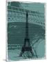 Black Eiffel Tower Paris in Light Green-Victoria Hues-Mounted Giclee Print