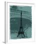 Black Eiffel Tower Paris in Light Green-Victoria Hues-Framed Giclee Print