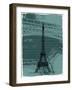 Black Eiffel Tower Paris in Light Green-Victoria Hues-Framed Giclee Print