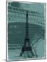 Black Eiffel Tower Paris in Light Green-Victoria Hues-Mounted Giclee Print