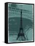 Black Eiffel Tower Paris in Light Green-Victoria Hues-Framed Stretched Canvas