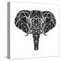 Black Elephant Polygon-Lisa Kroll-Stretched Canvas