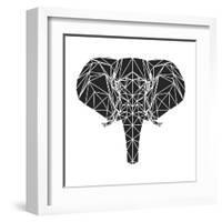 Black Elephant Polygon-Lisa Kroll-Framed Art Print