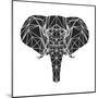 Black Elephant Polygon-Lisa Kroll-Mounted Art Print