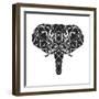 Black Elephant Polygon-Lisa Kroll-Framed Art Print