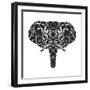 Black Elephant Polygon-Lisa Kroll-Framed Art Print