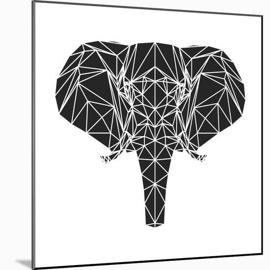 Black Elephant Polygon-Lisa Kroll-Mounted Art Print
