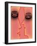 Black Eye-Pink Face-Diana Ong-Framed Giclee Print