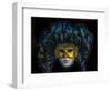 Black feathers Venetian mask, Venice, Italy. Used since the 1200's for Carnival-William Perry-Framed Photographic Print