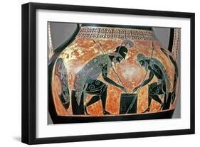 Black-Figure Amphora Depicting Ajax and Achilles, C.540 Bc-Exekias-Framed Giclee Print
