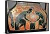 Black-Figure Amphora Depicting Ajax and Achilles, C.540 Bc-Exekias-Framed Stretched Canvas