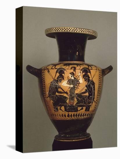 Black Figure Hydria: Achilles and Ajax Playing Dice-null-Stretched Canvas