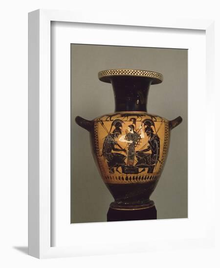 Black Figure Hydria: Achilles and Ajax Playing Dice-null-Framed Premium Giclee Print