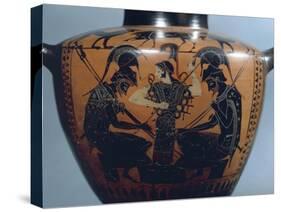 Black-Figure Pottery, Hydria Depicting Achilles and Ajax Playing Dice before Athena-null-Stretched Canvas
