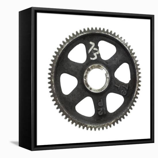 Black Fine Tooth Gear-Retroplanet-Framed Stretched Canvas