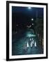 Black Footed Jackass Penguins Walking Along Road at Night, Boulders, South Africa-Inaki Relanzon-Framed Premium Photographic Print