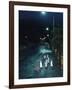Black Footed Jackass Penguins Walking Along Road at Night, Boulders, South Africa-Inaki Relanzon-Framed Photographic Print