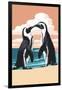 Black-Footed Penguins Kissing-Lantern Press-Framed Premium Giclee Print