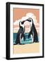 Black-Footed Penguins Kissing-Lantern Press-Framed Art Print