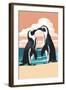 Black-Footed Penguins Kissing-Lantern Press-Framed Art Print