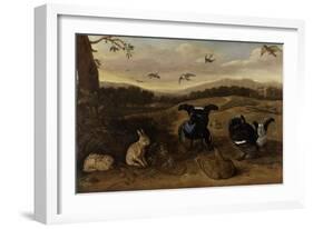 Black Game, Rabbits and Swallows in a Park, C.1700-Leonard Knyff-Framed Giclee Print