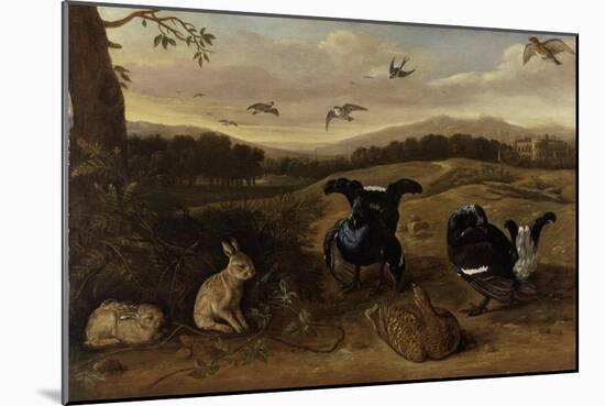 Black Game, Rabbits and Swallows in a Park, C.1700-Leonard Knyff-Mounted Giclee Print