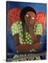 Black Girl with Wings-Laura James-Stretched Canvas