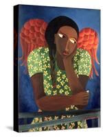 Black Girl with Wings-Laura James-Stretched Canvas