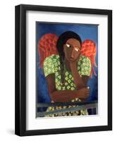 Black Girl with Wings-Laura James-Framed Premium Giclee Print