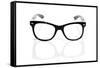 Black Glasses On A White Background-nito-Framed Stretched Canvas