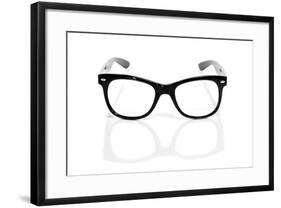 Black Glasses On A White Background-nito-Framed Art Print