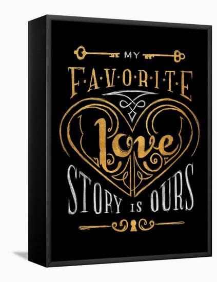 Black & Gold Love Story-null-Framed Stretched Canvas