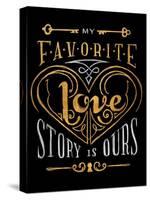 Black & Gold Love Story-null-Stretched Canvas
