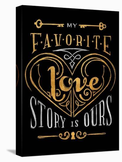 Black & Gold Love Story-null-Stretched Canvas