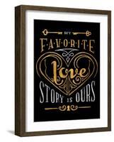 Black & Gold Love Story-null-Framed Art Print