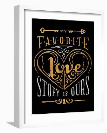 Black & Gold Love Story-null-Framed Art Print