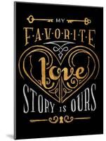 Black & Gold Love Story-null-Mounted Art Print
