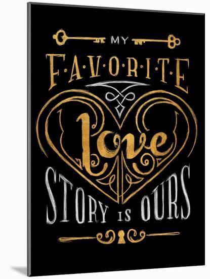 Black & Gold Love Story-null-Mounted Art Print