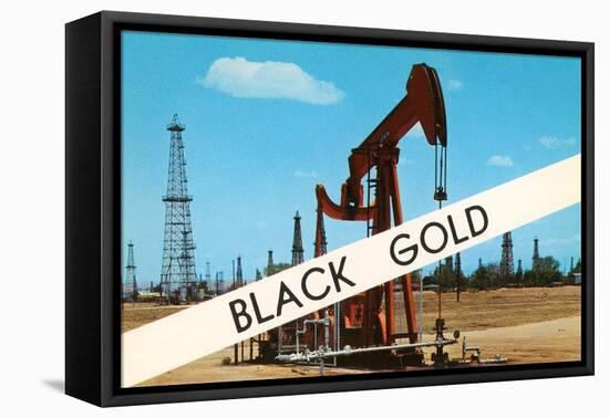 Black Gold, Oil Field-null-Framed Stretched Canvas