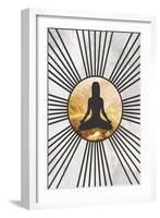 Black Gold Yoga Sun 1-Sarah Manovski-Framed Giclee Print