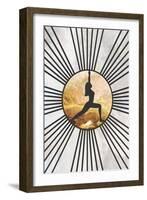 Black Gold Yoga Sun 3-Sarah Manovski-Framed Giclee Print