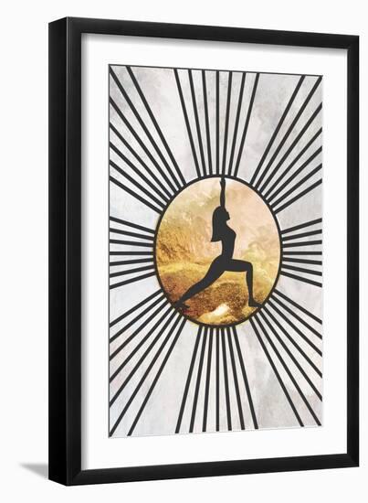 Black Gold Yoga Sun 3-Sarah Manovski-Framed Giclee Print