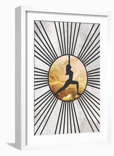 Black Gold Yoga Sun 3-Sarah Manovski-Framed Giclee Print