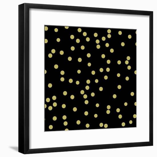 Black Golden Round Confetti-Tina Lavoie-Framed Giclee Print