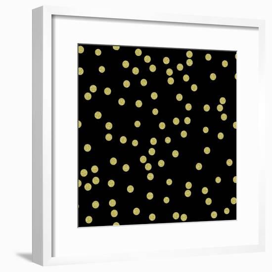 Black Golden Round Confetti-Tina Lavoie-Framed Giclee Print