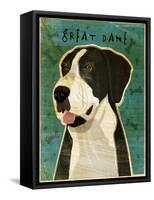 Black Great Dane No Crop-John W Golden-Framed Stretched Canvas