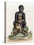 Black Guinea Monkey-George Edwards-Stretched Canvas